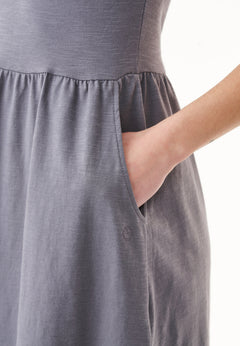 Slub Jersey Dress With Side Pockets Shadow Grey
