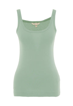 Women's Basic Ribbed Top Matcha Green