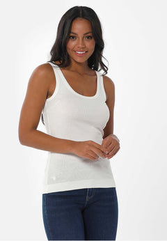 Women's Basic Ribbed Top Off White