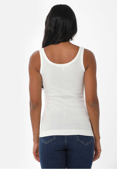 Women's Basic Ribbed Top Off White