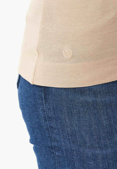 Women's Basic Ribbed Top Soft Beige