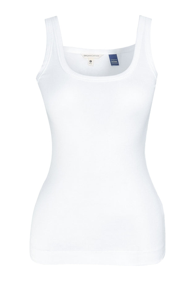 Women's Basic Ribbed Top White