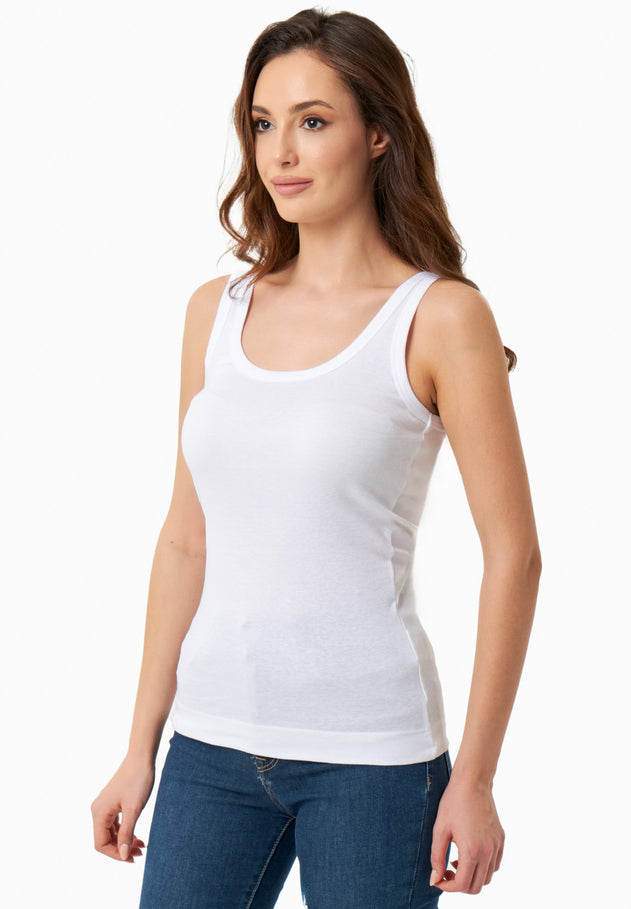 Women's Basic Ribbed Top White