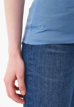 Women's Ribbed Spaghetti Strap Top Coronet Blue