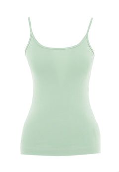 Women's Ribbed Spaghetti Strap Top Matcha Green