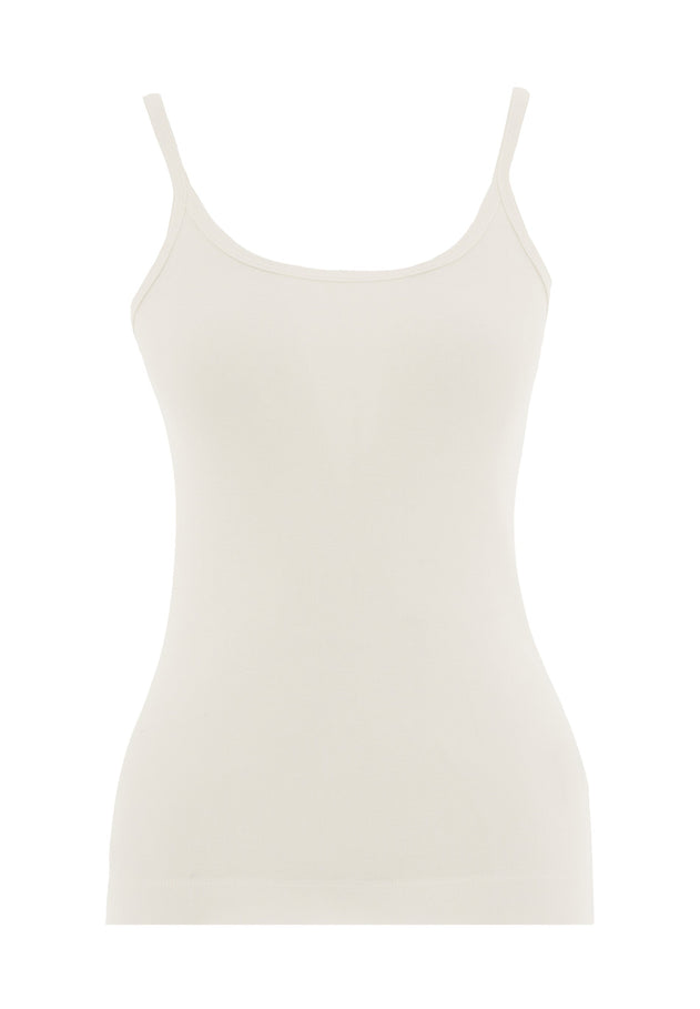 Women's Ribbed Spaghetti Strap Top Off White