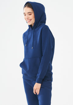 Women's Organic Cotton Hoodie With Kangaroo Pocket Navy