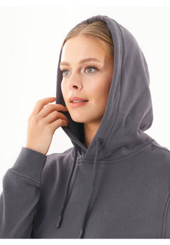 Women's Basic Soft Touch Organic Cotton Hoodie Asphalt