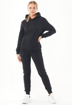 Women's Basic Soft Touch Organic Cotton Hoodie Black