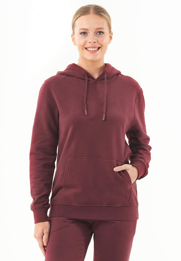Women's Basic Soft Touch Organic Cotton Hoodie Bordeaux