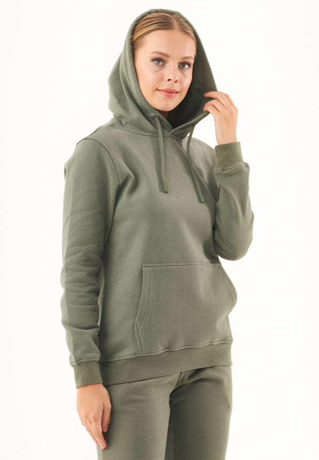 Women's Basic Soft Touch Organic Cotton Hoodie Mid Olive