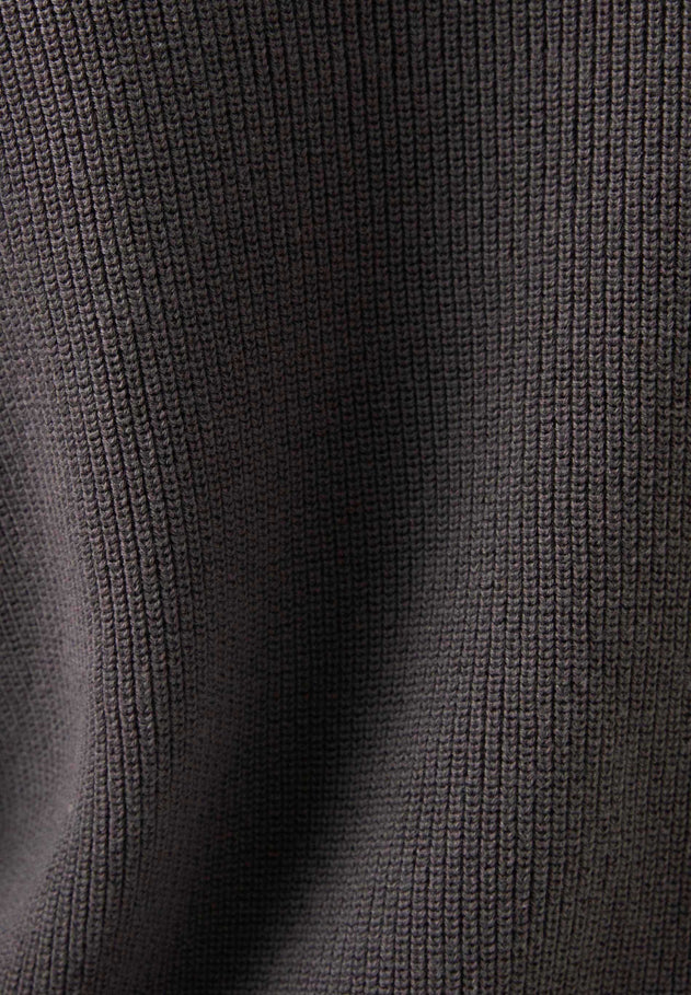 Women's Organic Cotton Turtleneck Knit Asphalt
