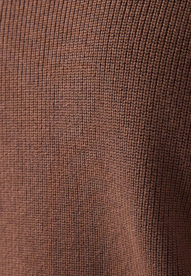 Women's Organic Cotton Turtleneck Knit Cocoa Brown