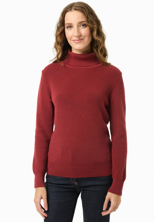 Women's Organic Cotton Turtleneck Knit Merlot