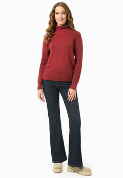 Women's Organic Cotton Turtleneck Knit Merlot