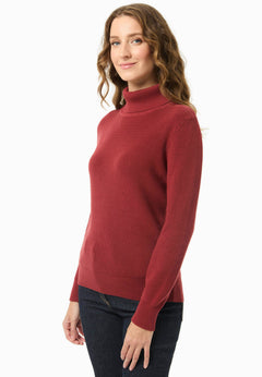 Women's Organic Cotton Turtleneck Knit Merlot