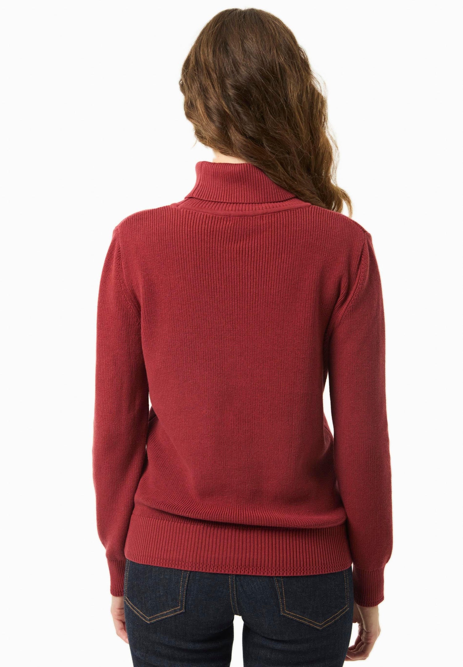 Women's Organic Cotton Turtleneck Knit Merlot