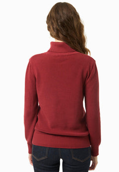 Women's Organic Cotton Turtleneck Knit Merlot