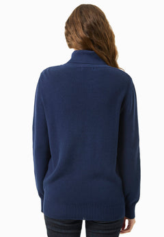 Women's Organic Cotton Turtleneck Knit Navy