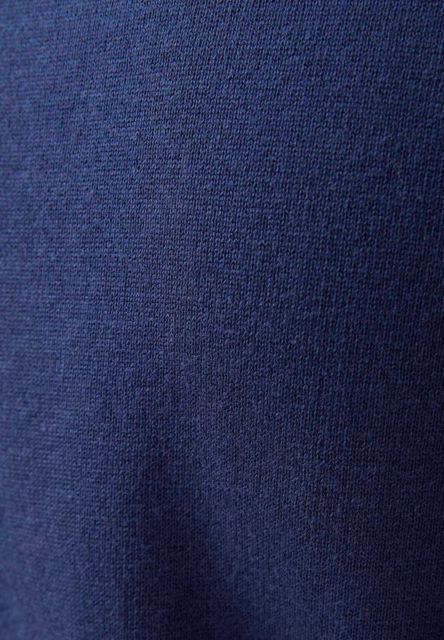 Women's Round Neck Organic Cotton Knit Navy