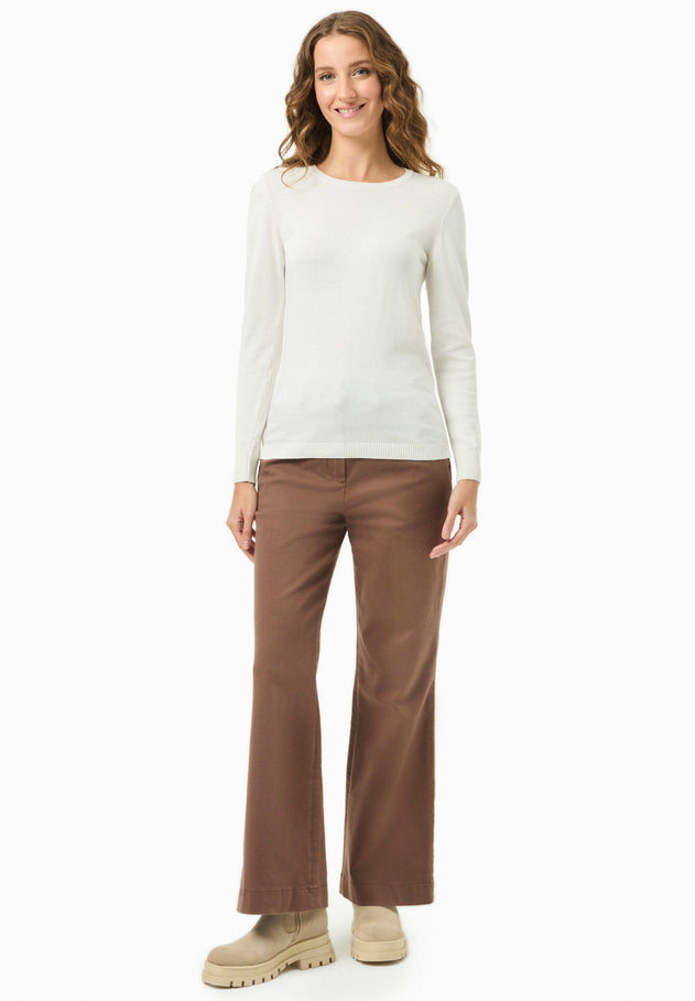 Women's Round Neck Organic Cotton Knit Off White