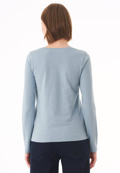 Women's Casual Long-Sleeved T-Shirt Dusty Blue