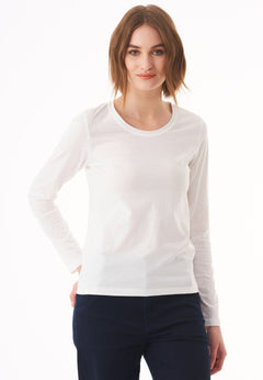 Women's Casual Long-Sleeved T-Shirt Off White