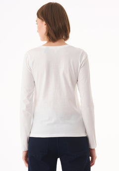 Women's Casual Long-Sleeved T-Shirt Off White