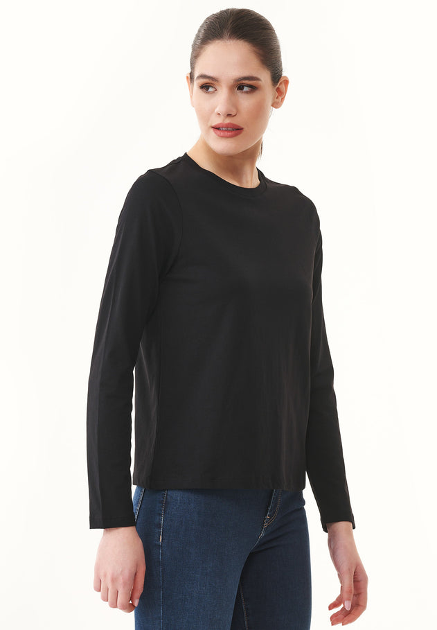 Women's Casual Long-Sleeved T-Shirt Black