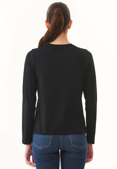 Women's Casual Long-Sleeved T-Shirt Black