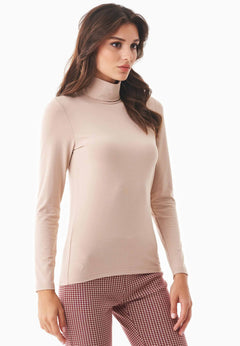 Women's Turtleneck Long-Sleeve Top Beige