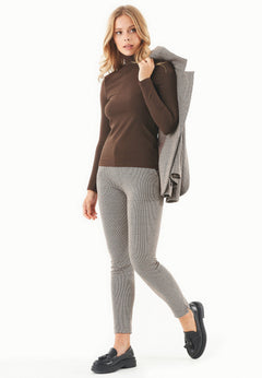 Women's Turtleneck Long-Sleeve Top Chestnut Brown