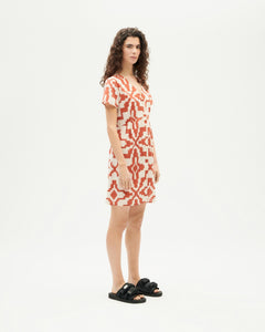 Hebe Illusion Dress Orange