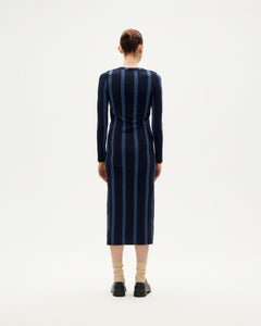 Gina Dress Navy Striped