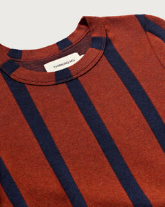 Gina Dress Navy Stripes Brown