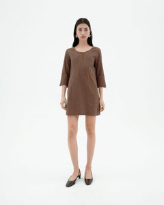 Maria Dress Striped Brown
