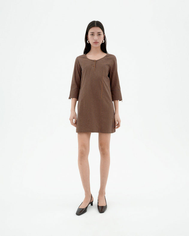 Maria Dress Striped Brown