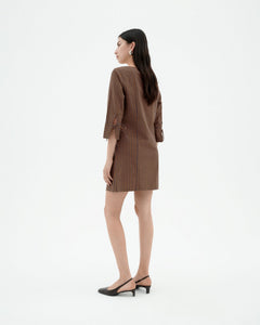 Maria Dress Striped Brown