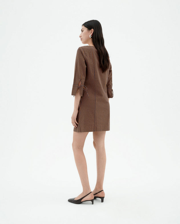 Maria Dress Striped Brown