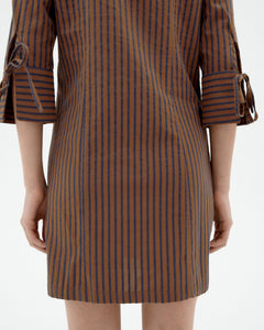 Maria Dress Striped Brown