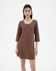 Maria Dress Striped Brown