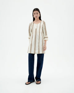 Maria Dress Brown Stripes