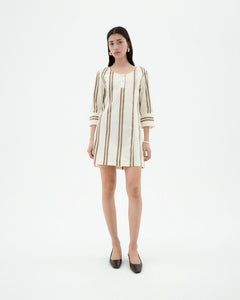 Maria Dress Brown Stripes