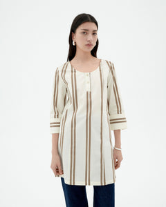 Maria Dress Brown Stripes