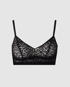 Mesh Balconette Black Leopard