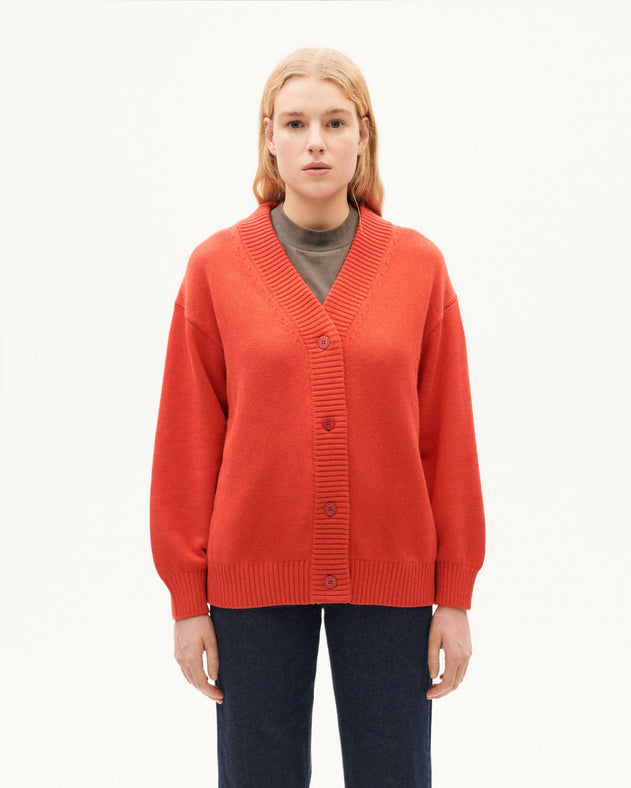 Red wool cardigan Jazz