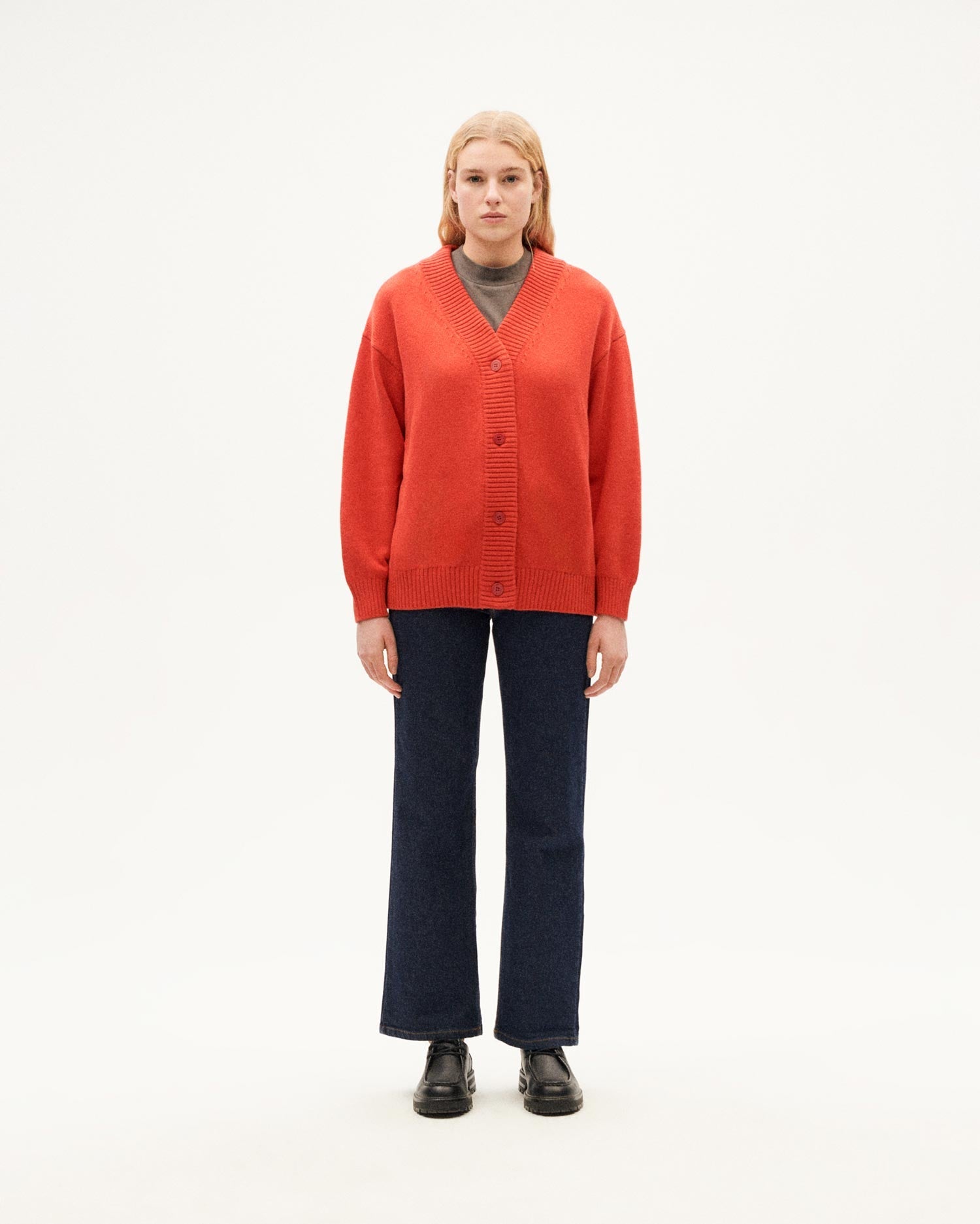 Red wool cardigan Jazz
