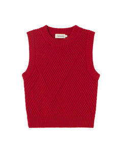 Kaia Vest Knitted Wool Red