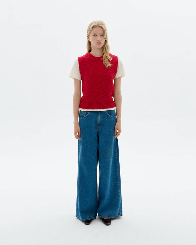 Kaia Vest Knitted Wool Red