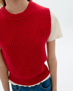 Kaia Vest Knitted Wool Red